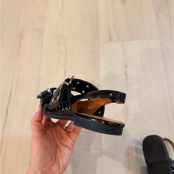 Steve Madden Black Patent Buckle Slingback Sandals - Picture 11 of 11